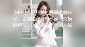 [MP4]极品甜美可爱黑裙萌妹子，舌吻坐在身材舔弄口交摸逼特写，上位骑乘后人侧入猛操