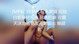 [MP4/ 393M] 巨乳美眉 皮肤白皙身材丰腴 鲍鱼肥嫩 在露天泳池被男友无套输出 爆颜射